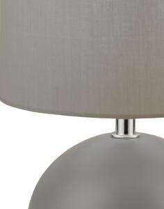 Searchlight Quorin stolna lampa, siva, tekstil/čelik, 25 cm, E14, Sivo, Dnevni boravak/blagovaonica, Tkanina / tekstil