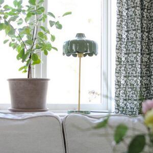 PR Home stolna lampa Wells, zelena/zlatna, visina 50 cm, Zelena, Dnevni boravak/blagovaonica, Metal