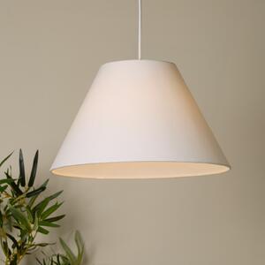 Searchlight Lyta viseća svjetiljka, bijela, Ø 38 cm, tekstil, E27, konusnog oblika, prigušiva, Bijela, Dnevni boravak/blagovaonica, Tkanina / tekstil