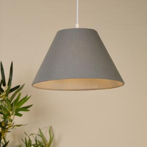 Searchlight Lyta viseća svjetiljka, siva, Ø 28 cm, tekstil, E27, konusnog oblika, prigušiva, Sivo, Dnevni boravak/blagovaonica, Tkanina / tekstil