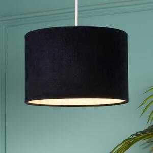 Searchlight Viseća svjetiljka Mersana, Ø 30 cm, tamnoplava, baršun, E27, prigušiva, Plava, Dnevni boravak/blagovaonica, Tkanina / tekstil