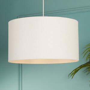 Searchlight Viseća svjetiljka Rayna, Ø 50 cm, bijela, lan, E27, prigušiva, Bež, Dnevni boravak/blagovaonica, Tkanina / tekstil