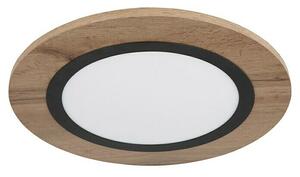 Globo LED stropna svjetiljka (15 W, Ø x V: 40 x 4,5 cm, Crna, smeđa, Topla bijela)