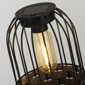 Searchlight Tahoa solarna LED vrtna svjetiljka, 26 cm, siva, ratan, IP44, Sivo, Drvo