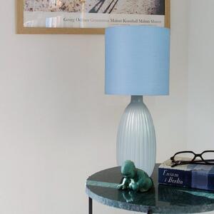 PR Home stolna lampa Uno, plava, visina 37 cm, tekstil/keramika, Plava, Dnevni boravak/blagovaonica, Keramika