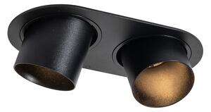 Ugradno stropno svjetlo crno GU10 50 mm 2-svjetla - Installa