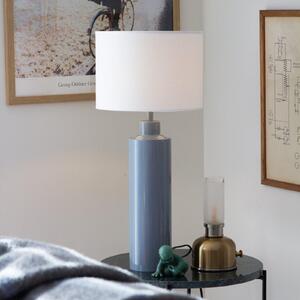 PR Home stolna lampa Solo, plava/bijela, visina 65 cm, metal/tkanina, Plava, Dnevni boravak/blagovaonica, Tkanina / tekstil