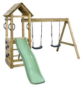 Swing King Dječji toranj za igru Maria (D x Š x V: 300 x 235 x 210 cm, Tobogan pastelno zelene boje)