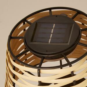 Searchlight Solarna LED stolna lampa Dalisay, smeđa, ratan, 31 cm, IP44, Drvo, Drvo