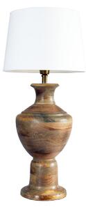 PR Home Stolna lampa Alma, bijela/smeđa, visina 69 cm, drvo/tkanina, Bijela, Dnevni boravak/blagovaonica, Drvo