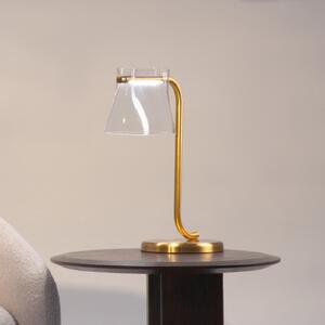 Maytoni LED stolna lampa Cabaret, mesing/prozirna, visina 48,5 cm, Zlato / mjed, Dnevni boravak/blagovaonica, Metal