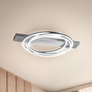 FISCHER & HONSEL LED stropna svjetiljka Kiku, duljina 76 cm, boja aluminija, metal, prigušiva, Metalik, Dnevni boravak/blagovaonica, Metal