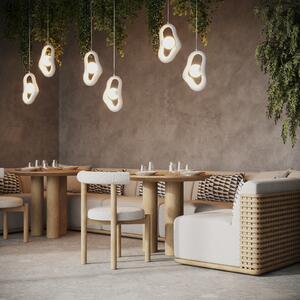 Maytoni viseća lampa od stakla Opus, bijela,, prigušiva, Bijela, Dnevni boravak/blagovaonica, Metal
