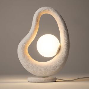 Maytoni LED stolna lampa Opus, bijela, metal/staklo, visina 38 cm, Bijela, spavaća soba, Metal