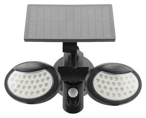 Solarna vanjska zidna svjetiljka (10 W, D x Š x V: 225 x 125 x 140 mm, Crna, IP65, 400 lm)
