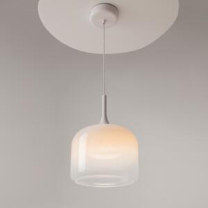 Maytoni LED viseća svjetiljka Spirito, bijela, staklo/metal, Ø 26 cm, Bijela, Dnevni boravak/blagovaonica, Staklo