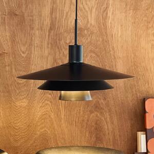 Dyberg Larsen Kay viseća lampa, Ø 50 cm, crna, metal, prigušiva, Crno, Dnevni boravak/blagovaonica, Metal