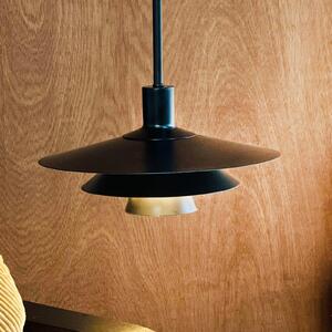 Dyberg Larsen Kay viseća lampa, Ø 30 cm, crna, metal, prigušiva, Crno, Dnevni boravak/blagovaonica, Metal