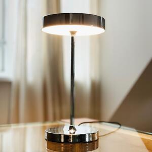 Dyberg Larsen LED stolna lampa Starlight, krom, visina 26 cm, prigušiva, Metalik, Dnevni boravak/blagovaonica, Metal
