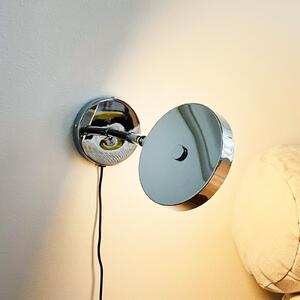 Dyberg Larsen LED zidna svjetiljka Starlight, krom Ø 14 cm, dim., prigušiva, Metalik, Dnevni boravak/blagovaonica, Metal