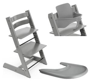 STOKKE hranilica Tripp Trapp set 3v1 set 3v1 storm grey/storm grey