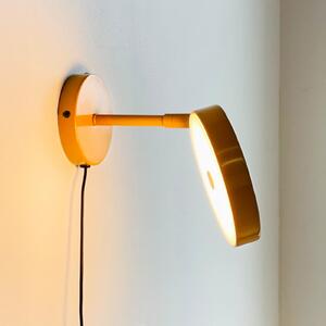 Dyberg Larsen LED zidna svjetiljka Starlight, žuta, Ø 14 cm, dim., prigušiva, Žuta, Dnevni boravak/blagovaonica, Metal