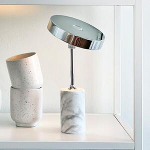 Dyberg Larsen LED punjiva stolna lampa Starlight, krom/bijela, prigušiva, Metalik, Dnevni boravak/blagovaonica, Metal