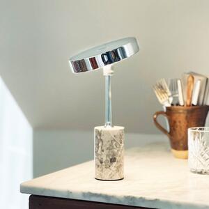 Dyberg Larsen LED punjiva stolna lampa Starlight, krom/siva, prigušiva, Metalik, Dnevni boravak/blagovaonica, Metal