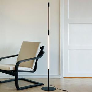 Dyberg Larsen LED podna lampa Vagner, crna, visina 150 cm, prigušiva, Crno, Dnevni boravak/blagovaonica, Metal