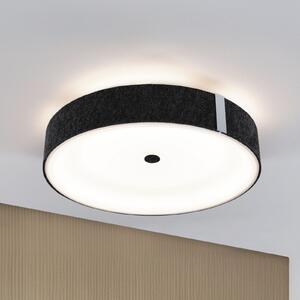 Paulmann Smart LED stropna svjetiljka Malika antracit Ø 40 cm filc, prigušiva, Sivo, Dnevni boravak/blagovaonica, Tkanina / tekstil, Pokrivač okrugli izravno