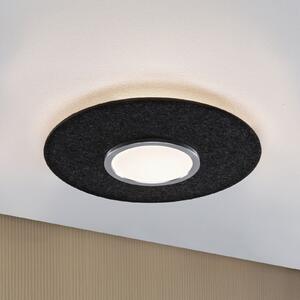 Paulmann Smart LED stropna svjetiljka Tulga, antracit Ø 45 cm filc, prigušiva, Sivo, Dnevni boravak/blagovaonica, Tkanina / tekstil, Pokrivač okrugli izravno