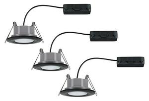 Paulmann Set ugradbenih LED svjetiljki Vali (16,5 W, Crna, 3 Kom., Topla bijela, IP65)
