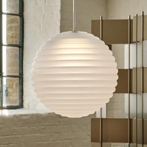 Tom Dixon LED viseća svjetiljka Press Sphere, matirana, Ø 30 cm, prigušiva, Bijela, Dnevni boravak/blagovaonica, Staklo