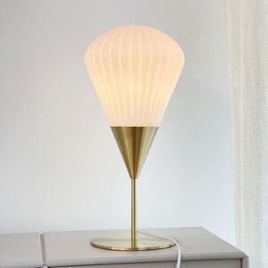 Dyberg Larsen Balloon stolna lampa, bijela/boja mesinga, 46 cm, Metalik, Dnevni boravak/blagovaonica, Metal