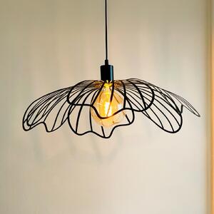 Dyberg Larsen BLUMEN viseća lampa, mat crna, Ø 60 cm, prigušiva, Crno, Dnevni boravak/blagovaonica, Metal