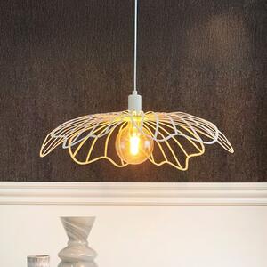 Dyberg Larsen viseća lampa FLOWERS, biserno bijela, Ø 60 cm, metal, prigušiva, Bijela, Dnevni boravak/blagovaonica, Metal
