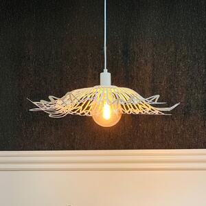 Dyberg Larsen Flora viseća lampa, biserno bijela, Ø 60 cm, metal, prigušiva, Bijela, Dnevni boravak/blagovaonica, Metal