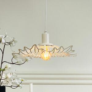 Dyberg Larsen Flora viseća lampa, biserno bijela, Ø 40 cm, metal, prigušiva, Bijela, Dnevni boravak/blagovaonica, Metal