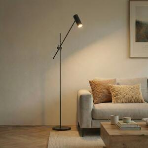 Lindby Vilo podna lampa, crna, 153 cm, GU10, podesiva, Crno, Dnevni boravak/blagovaonica, Metal