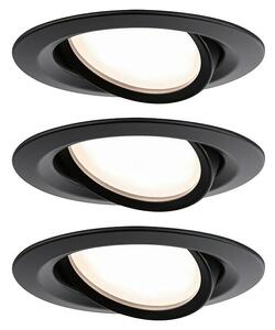 Paulmann Nova LED ugradbena svjetiljka, okrugla (18 W, Crna, Topla bijela, 3 Kom.)