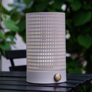 Dyberg Larsen LED punjiva stolna lampa Mesh, bijela, visina 20 cm, prigušiva, Bijela, Dnevni boravak/blagovaonica, Metal