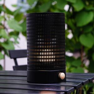 Dyberg Larsen LED punjiva stolna lampa Mesh, crna, visina 20 cm, prigušiva, Crno, Dnevni boravak/blagovaonica, Metal