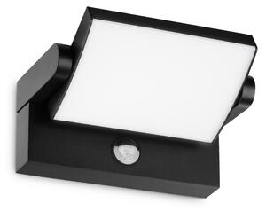 IDEAL LUX Ideal Lux LED vanjska zidna svjetiljka sa senzorom, crna, IP54, Crno, Metal