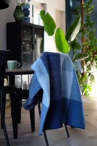 Vunena deka Block Blue 130x180