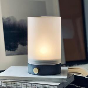 Dyberg Larsen LED stolna lampa na baterije Cozy, visina 20,5 cm, beton, prigušiva, Sivo, Dnevni boravak/blagovaonica, Beton