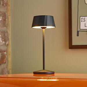 Sigor LED stolna lampa na baterije Facetta, set od 3, crna, 22 cm, IP44, prigušiva, Crno, Dnevni boravak/blagovaonica, Aluminij