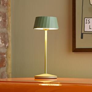 Sigor LED stolna lampa na baterije Facetta, zelena, visina 22 cm, metalna, CCT, prigušiva, Zelena, Dnevni boravak/blagovaonica, Aluminij