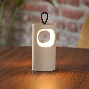 Sigor LED stolna lampa na baterije Lunari, bež, 16 cm, metal, CCT IP44, prigušiva, Bež, Dnevni boravak/blagovaonica, Aluminij