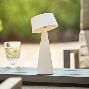 Sigor LED stolna lampa na baterije Solino, bijela, solarna/USB, 26 cm, IP44, prigušiva, Bijela, Dnevni boravak/blagovaonica, Aluminij