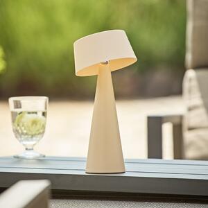 Sigor LED stolna lampa na baterije Solino, bež, solarna/USB, 26 cm, IP44, prigušiva, Bež, Dnevni boravak/blagovaonica, Aluminij